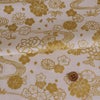和柄コットン生地 金流水に花(白) 10cm単位 切り売り