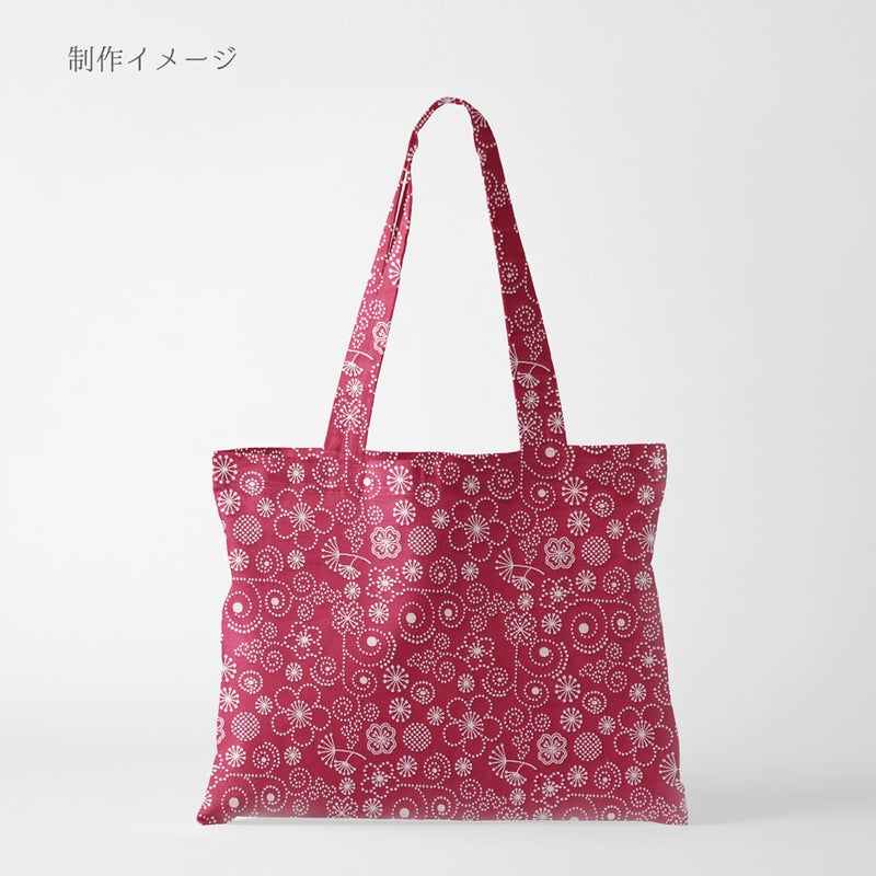 リバーシブル フクレジャガード生地 モダンフラワー(赤) 10cm単位 切り売り