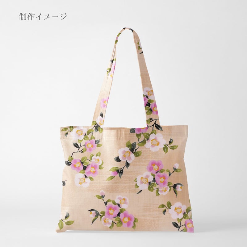 和柄コットン生地 ぼかし椿(ベージュ) 10cm単位 切り売り