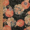 ポリちりめん生地 花雪輪に桜(黒) 10cm単位 切り売り