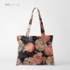 ポリちりめん生地 花雪輪に桜(黒) 10cm単位 切り売り