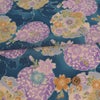 ポリちりめん生地 花雪輪に桜(青) 10cm単位 切り売り