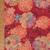 ポリちりめん生地 花雪輪に桜(赤) 10cm単位 切り売り