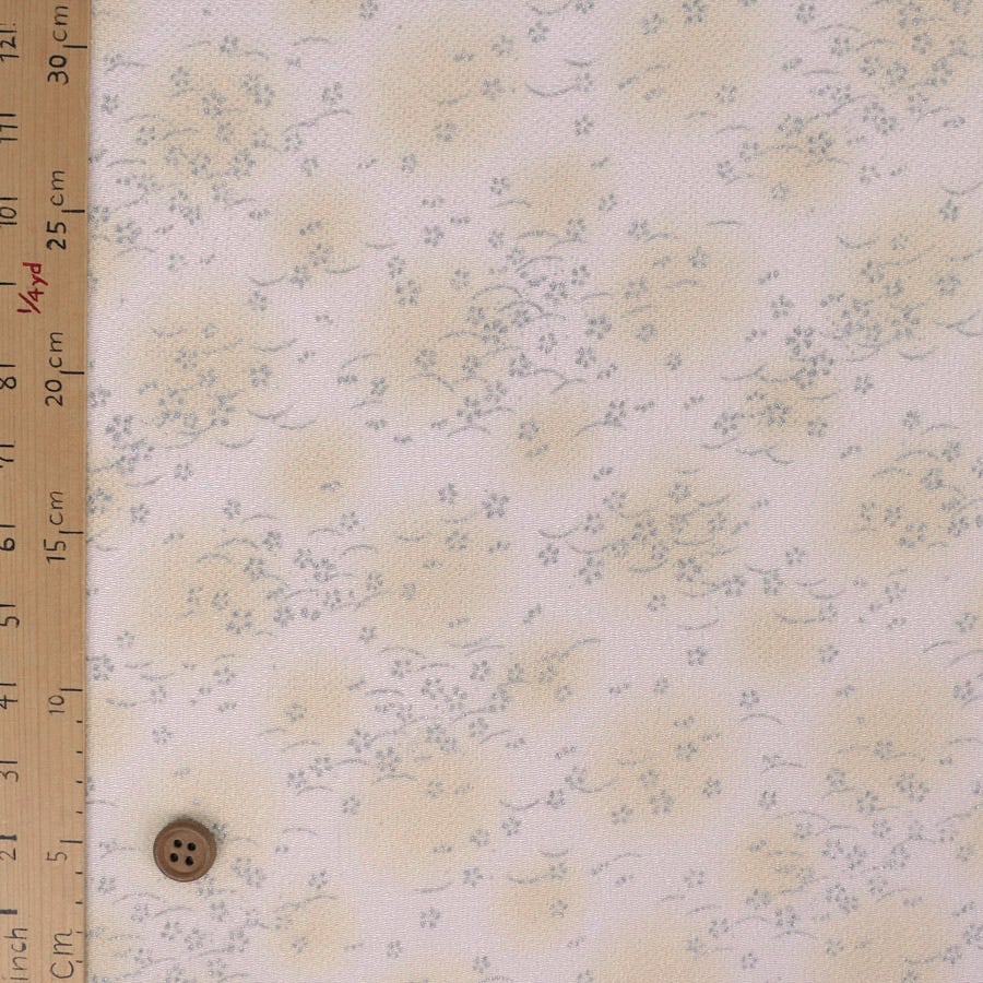 ちりめん生地 丸ぼかしに芝と桜 10cm単位 切り売り