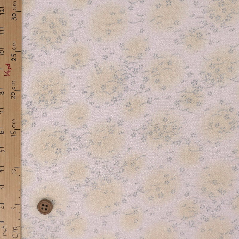ちりめん生地 丸ぼかしに芝と桜 10cm単位 切り売り