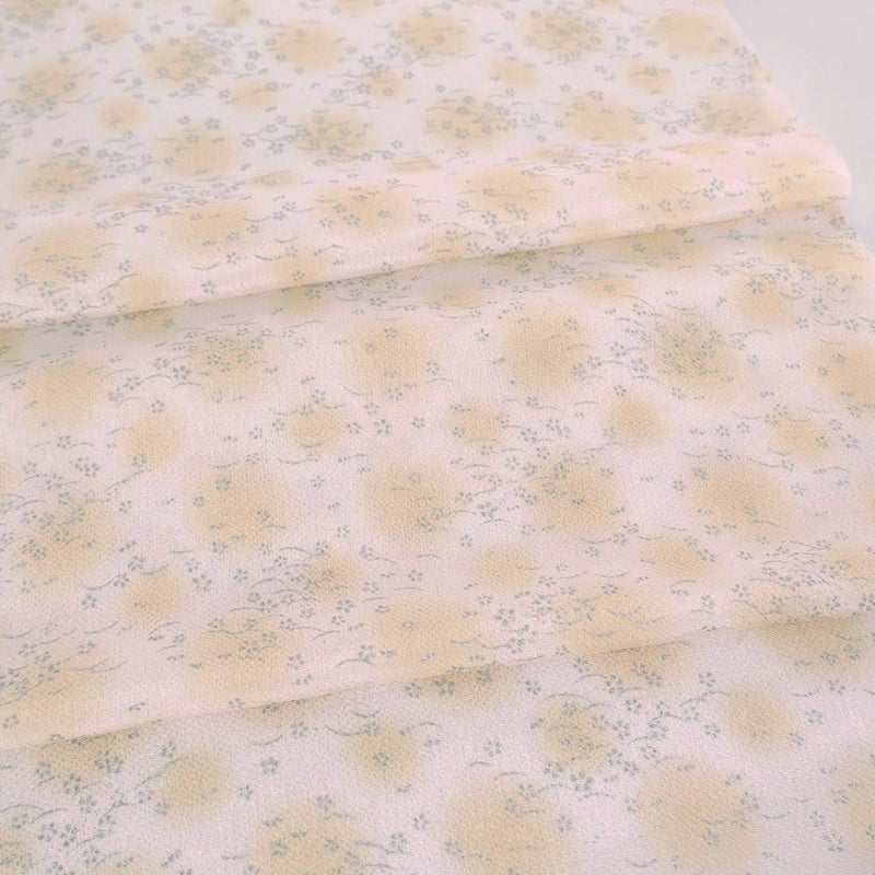ちりめん生地 丸ぼかしに芝と桜 10cm単位 切り売り