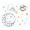 図案シールでかんたん刺しゅうキット・星と月