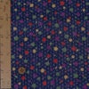 ちりめん生地 麻の葉に小花(紺) 10cm単位 切り売り