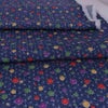 ちりめん生地 麻の葉に小花(紺) 10cm単位 切り売り
