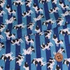 ちりめん生地 縞にフレンチブルドッグ(青) １ｍ単位