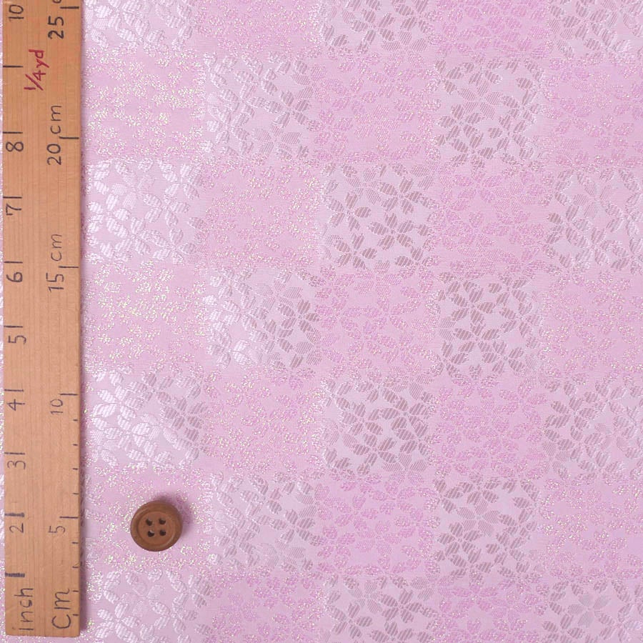 金襴生地(金らん) 桜市松(白/ピンク) 10cm単位 切り売り