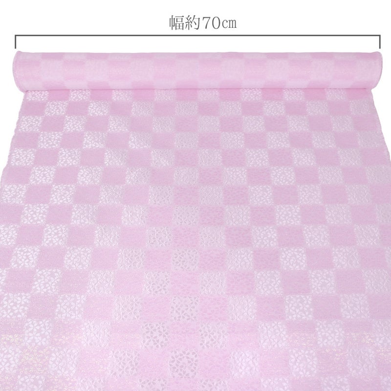 金襴生地(金らん) 桜市松(白/ピンク) 10cm単位 切り売り