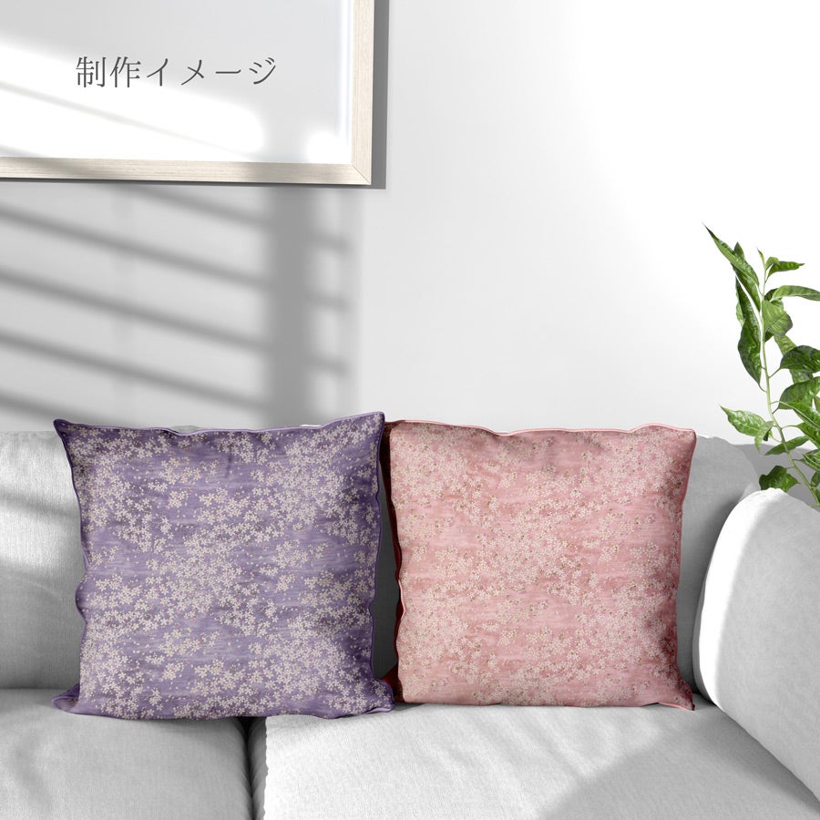  和柄コットン生地 桜空 小柄 ブロード(薄むらさき)