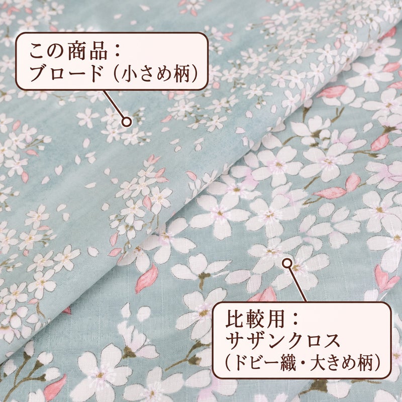 和柄コットン生地 桜空 小柄 ブロード(薄あさぎ)