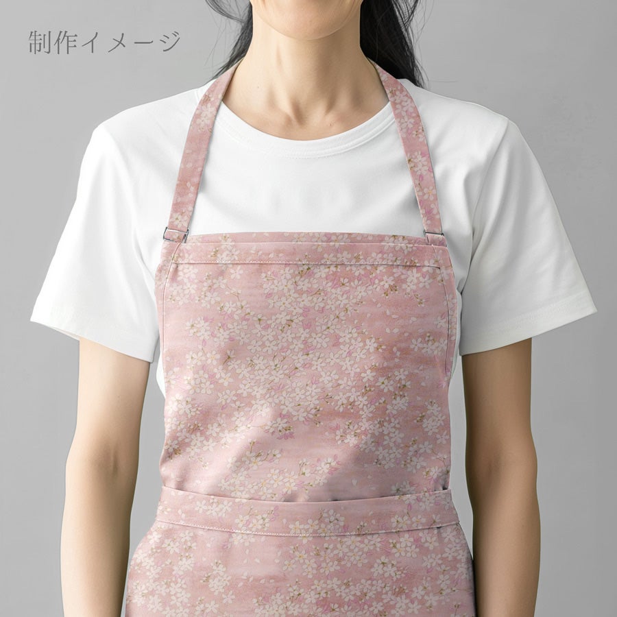 和柄コットン生地 桜空 小柄 ブロード(桃色)