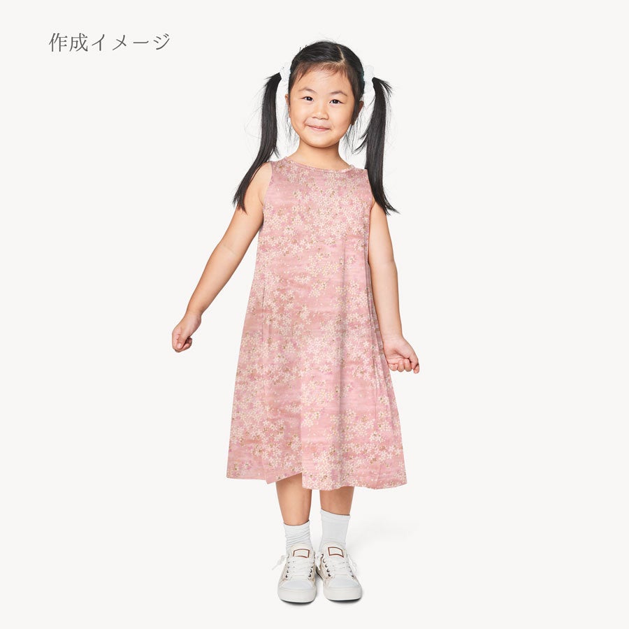 和柄コットン生地 桜空 小柄 ブロード(桃色)