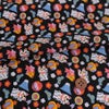 ちりめん生地 縁起物づくし(黒)